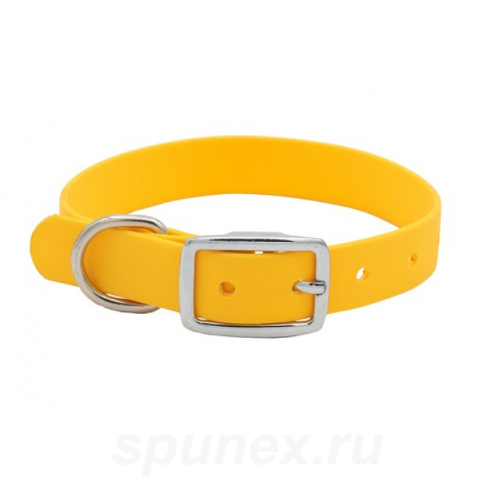 Ошейник из биотана, 15мм, обх.шеи. 21-29см, матовый, желтый