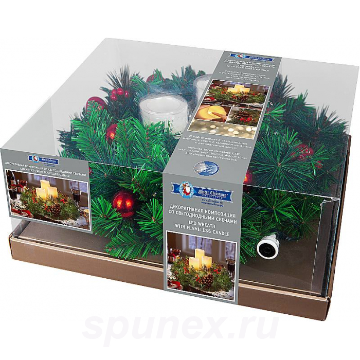 Декоративная композиция со светодиодными свечами Mr.Christmas CHT-3-A